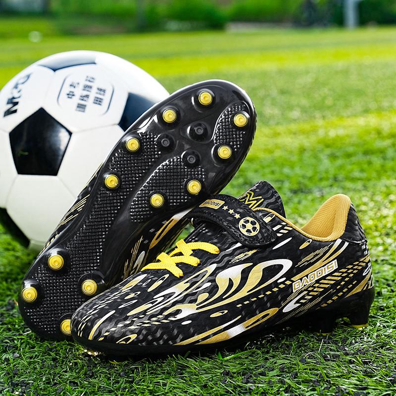 Kids Football Shoes Shock Absorption Anti-skid and Wear-resistant Long Spike Outdoor Sports Training Football Shoes