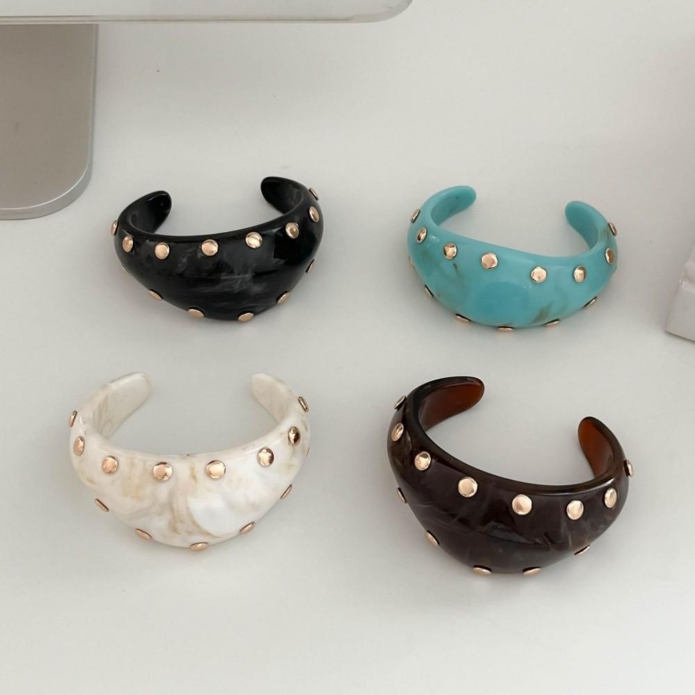 Rivet Resin Cuff Bracelet Irregular Chunky Bangle Vintage Wide Cuff Bracelet Gifts