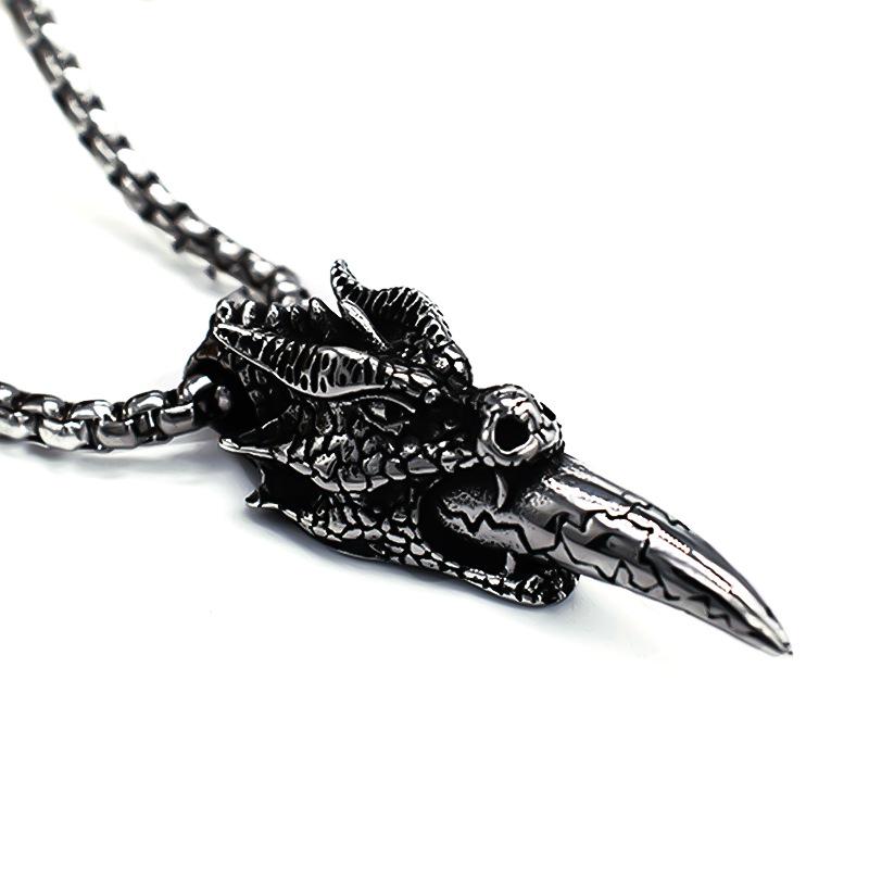 

Ожерелье Ретро Потертый Животное Клык Волка Доминирующий Мужской Кулон 50CM(Necklace Size) серебряный