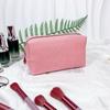 Seersucker Makeup & Toiletry Bag: Large Capacity, Embroidered, Striped Travel Clutch