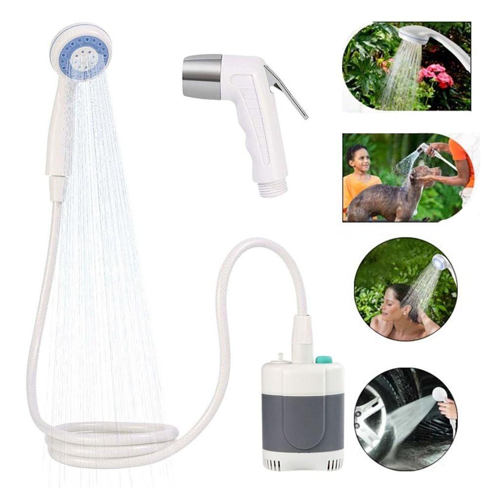 New 2200mAh Portable Shower Rechargeable Long-Lasting Camp Shower Pump Universal Camping Shower for Hiking Traveling RV