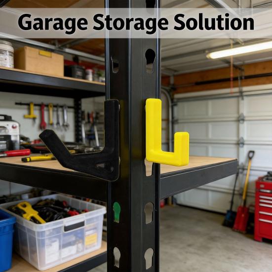 5 Pcs Garage Shelf Hook Heavy Duty Shelving Utility Hooks Workshop Organizer for Clothes Hats Garden Tools Chainsaws Cords Tools Equipment