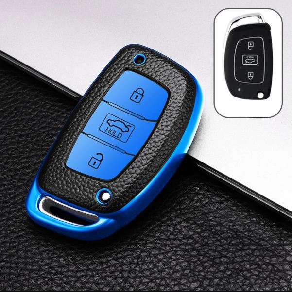 Capa de couro TPU para chave de carro, capa protetora de chaveiro para Hyundai Elantra HB20 I10 I20 I30 IX25 IX35 IX45 TUCSON