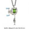 Rotatable Fishing Reel Necklace Luxury Men Neck Pendant Neck Chain Fishing Reel Ring  Fishermen
