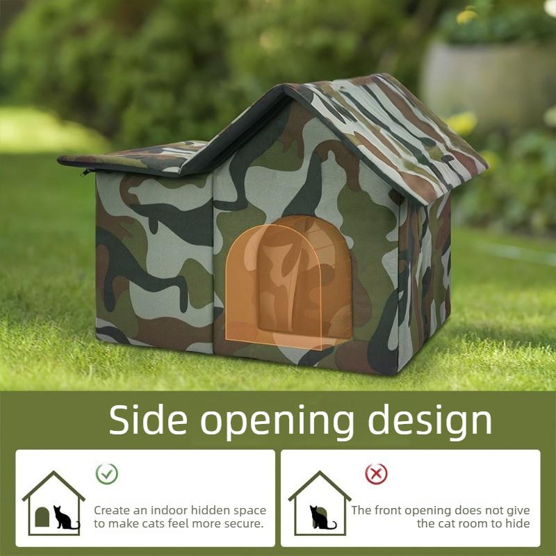 Stray Cat Dog House Cat Kennel Oxford Cloth Cat Warm Tent Kennel for Small Pets Winter Outdoor Cold Proof Waterproof Detachable