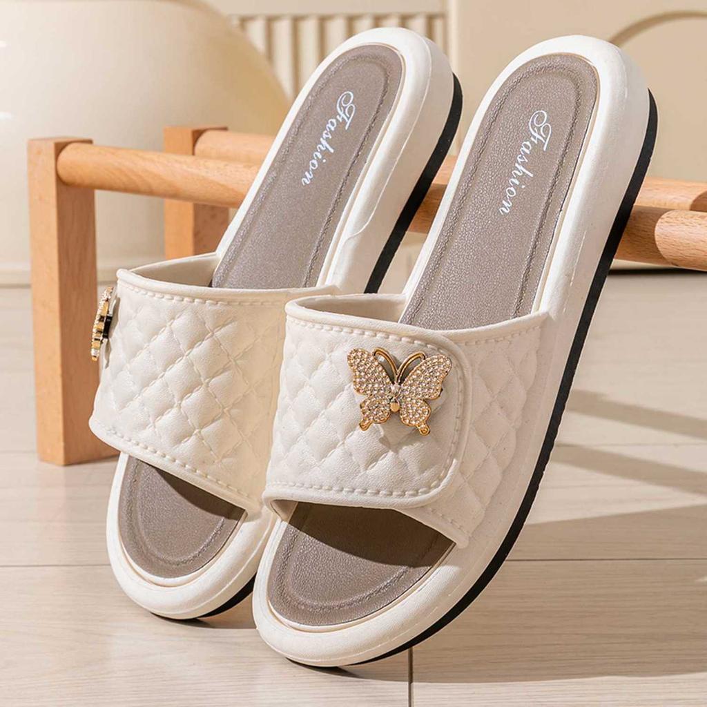 Women's Outdoor Slippers with Bow Tie for Summer New Fashion Non Slip and Cool Slippers for Outdoor Wear
