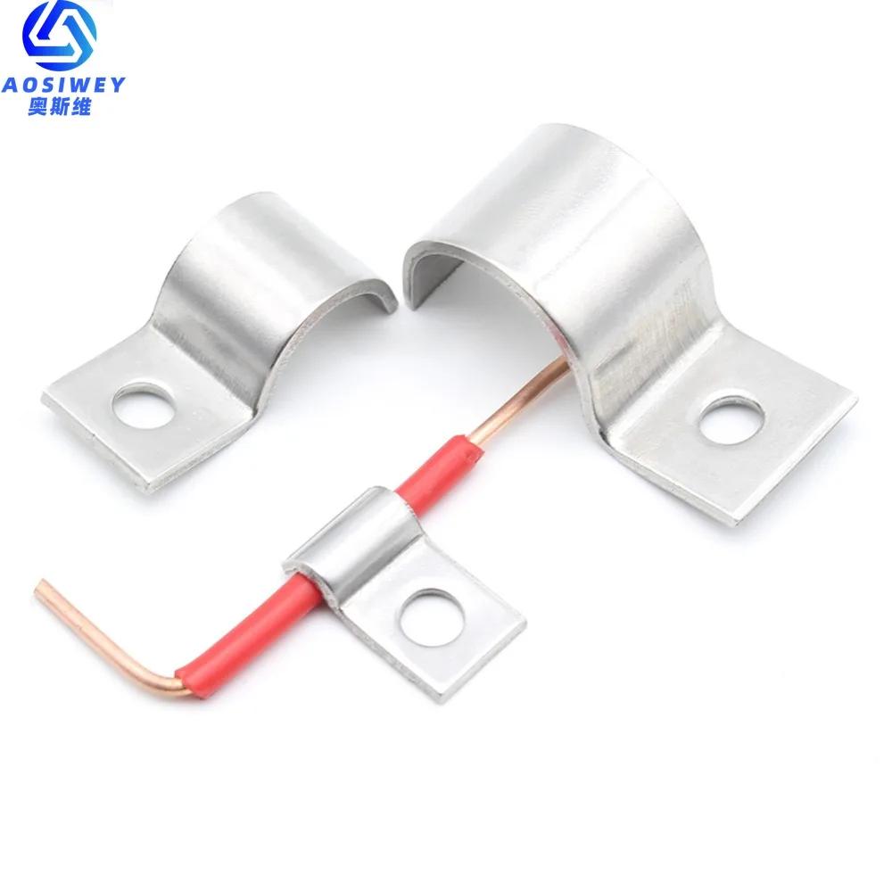 10pcs P-Type Stainless Steel Single Pipe Clamp Instrument Pipe Line/wire/tubing/gas Cable Clamp Building Installation Fixed Clip
