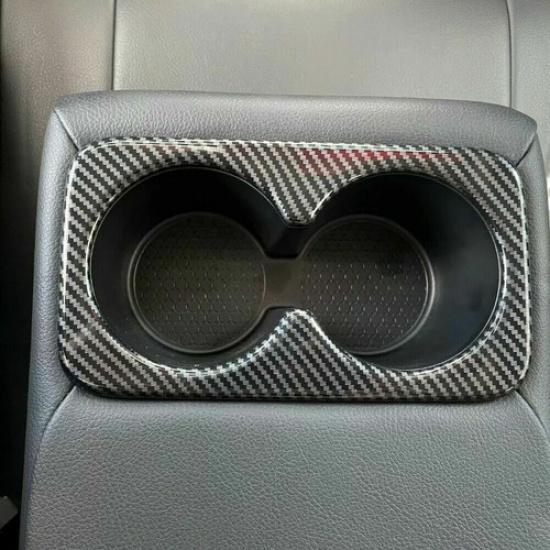 Carbon Fiber Rear Water Cup Holder Cover Trim For Nissan Rogue X-Trail 2021 2022