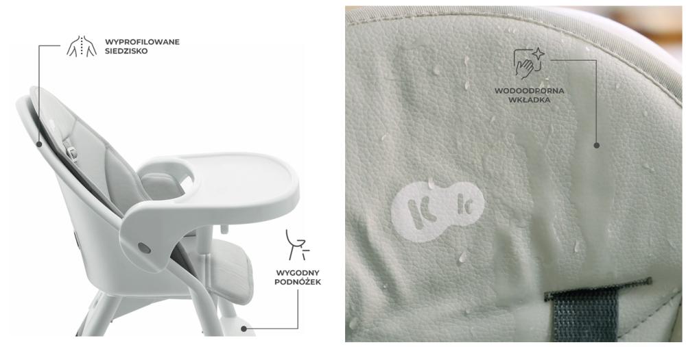 Kinderkraft DINNLY Hochstuhl 2in1 Grau