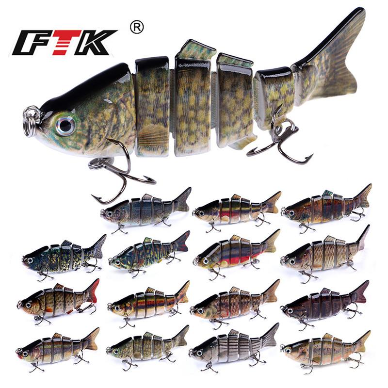 FTK 1 Stück 8,4 cm – 19 g, 6 Abschnitte, mehrteiliger Köder für kleine Fische, Schwimmköder, Barracuda-Köder