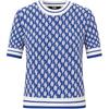 French Elegant Daily Commuting Dating Outdoor Casual Light Luxury Logo Jacquard Crew Neck Pullover Short Sleeve Knit Top E41W2015