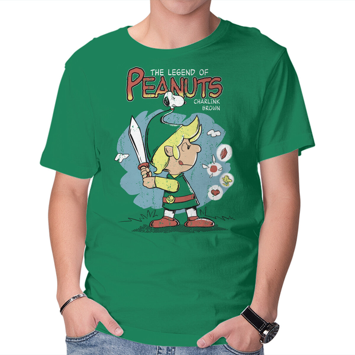 Unisex Crew Neck T-Shirt The Legend Of Peanuts Graphic Short Sleeve Casual Tee XL