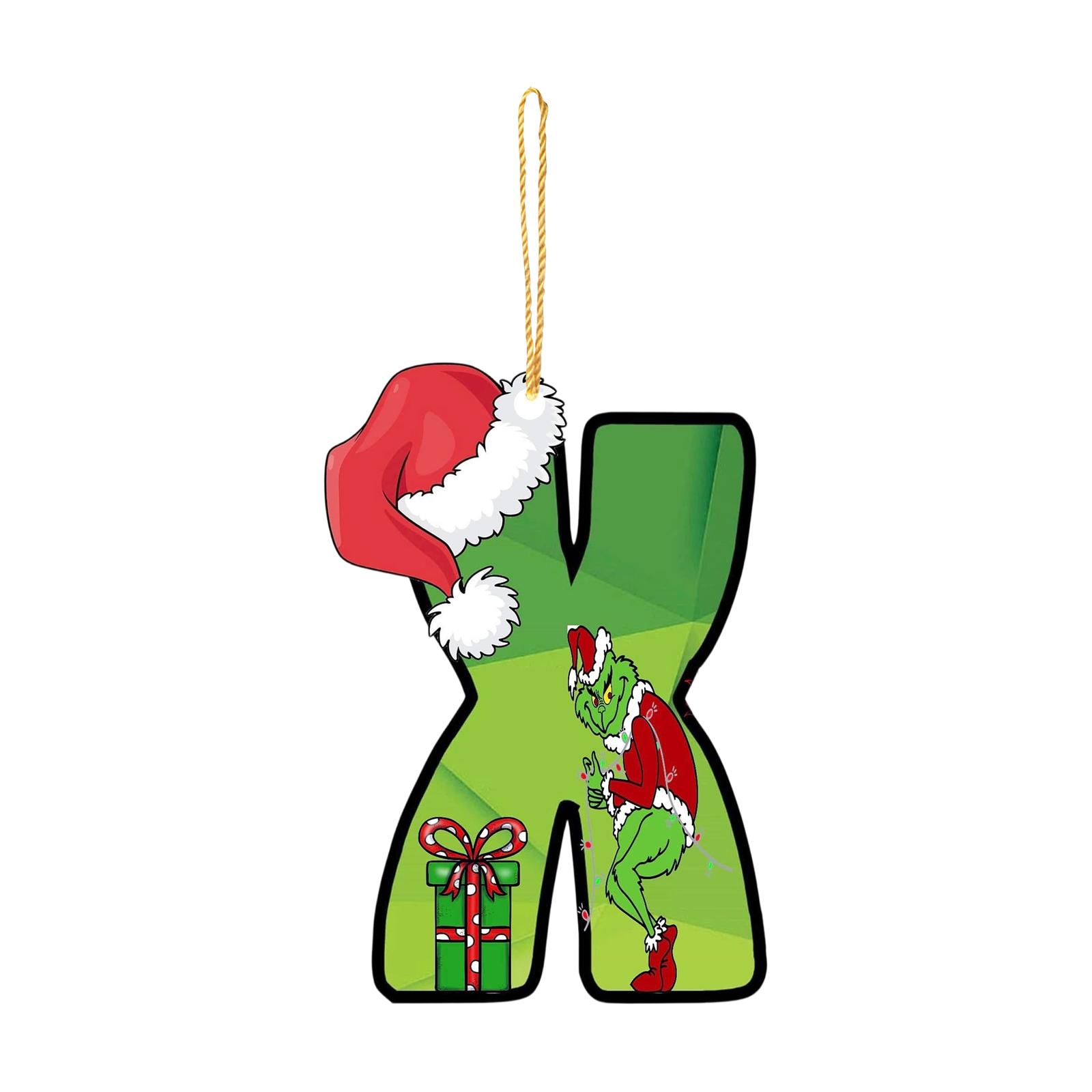 

Santa 2D Flat Acrylic Christmas Tree Hanging Decoration Sports Car Decoration Flat Decoration Pendant One Size