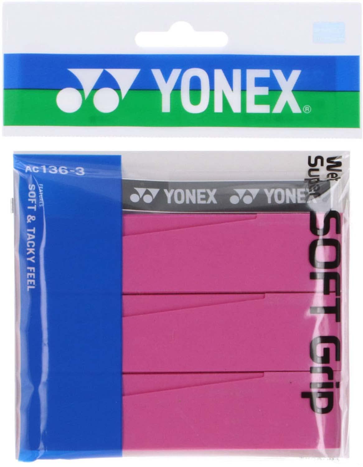 

YONEX Wet Super Soft Grip AC136-3 026 Pink 3 Pieces