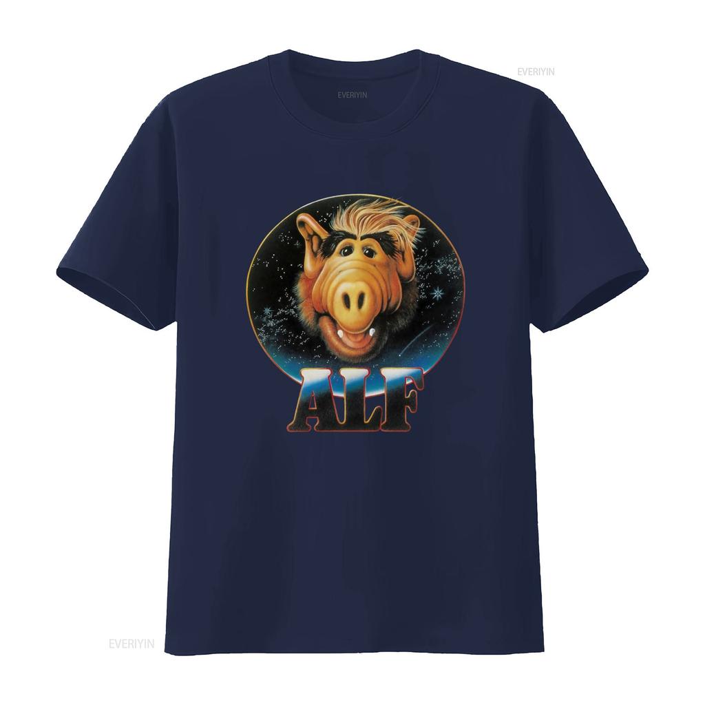 Alf Alien Lite T shirt Retro Sci Fi Character Print Casual Comfortable vintage Washed designer clothes Top For Everyday Wear