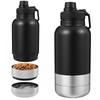 32oz 3-in-1 Portable Dog Water Bottle With 2 Bowls, Leak-proof Travel Water Dispenser For Walking And Hiking