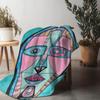 Abstract Face Design Throw Blanket for Sofa Bed Travel Camping Living Room Office Conditioning Blanket for All Seasons Gifts