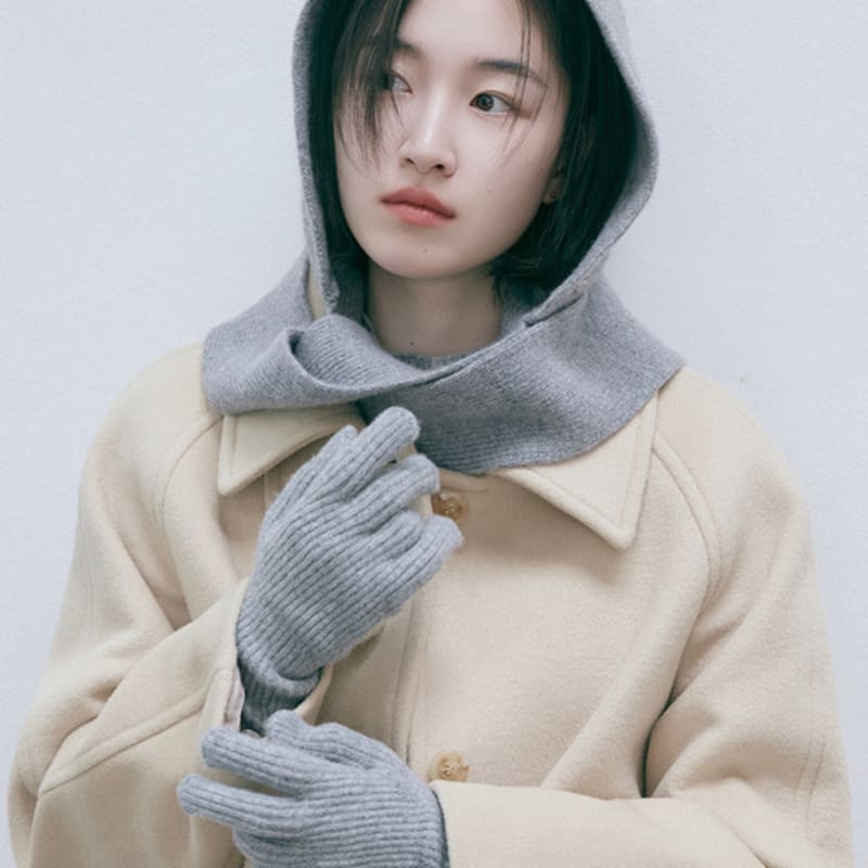 MIND BRIDGE women's fingerhole wool 100% gloves