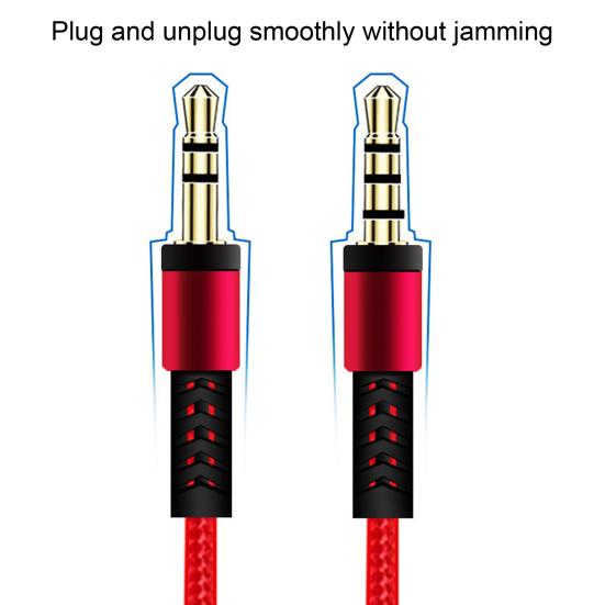 Audio Cable 1.2m Gold Plated Plug Volume Control 3.5mm Male to Male AUX Cord with Mic for Car Speaker