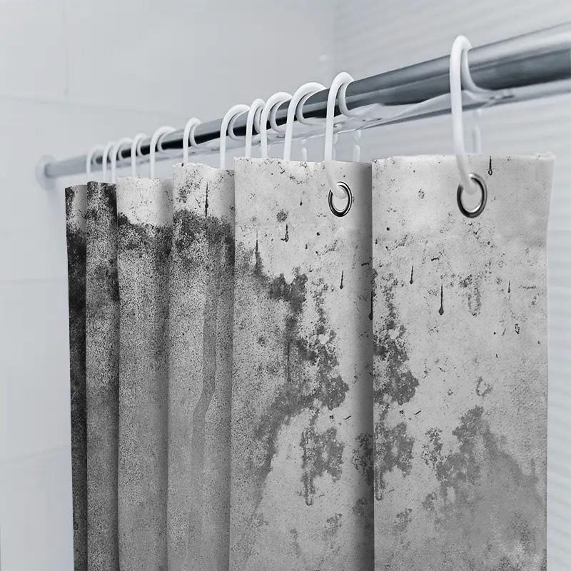 Duschvorhang Vintage Grau Steinstruktur Wasserdicht Hintergrund Bauernhaus Badezimmer Dekor Künstlerisch Grunge Wandbehang Moderner Stil