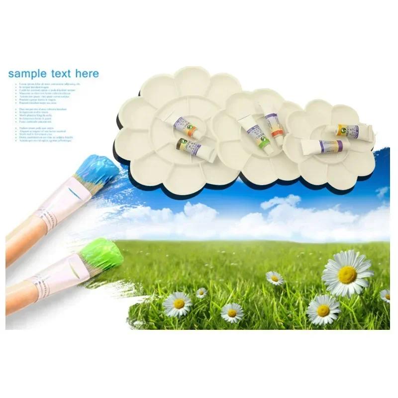 New 4 Size Plastic Palette Art Alternatives Tray Artist Watercolor School Supplies for Acrylic Oil Propylene Gouache Craft DIY
