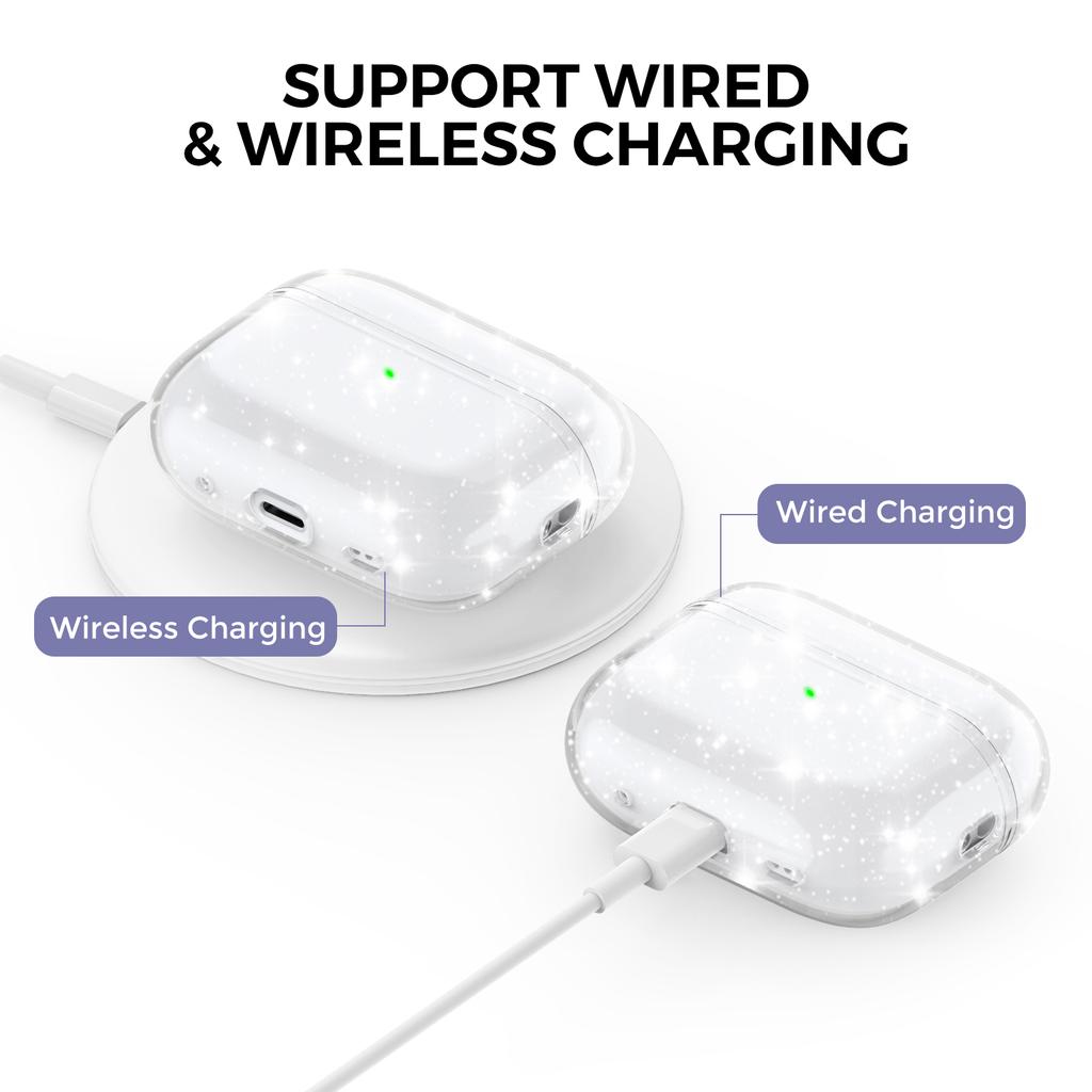 Hingeless Design1.2mm Front LED Visible Sleeve Materia Transparent Cover TPU Case for AirPods Pro 2