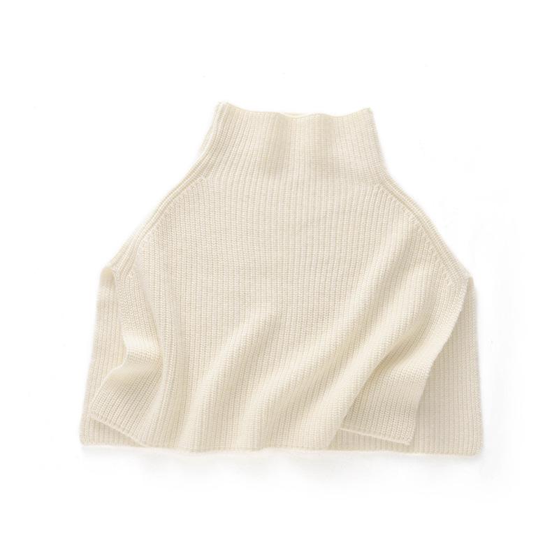 Women s Cashmere Shawl High Neck Sleeveless Cape - Thick Knitted Shoulder & Neck Warmer Outerwear for Winter