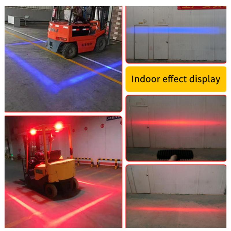 Forklift Warning Light 27W 9Led Truck Safety Work Light Bar 12-80W Red Flood Beam Danger Zone Warning Lamp Side Line Marker