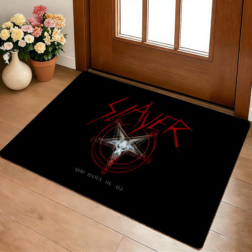 Rock Band S-Slayer Floor Mat Cozy Flannel Soft Thick Non-Slip Mat For Living Room Bedroom Kitchen Decor Rugs