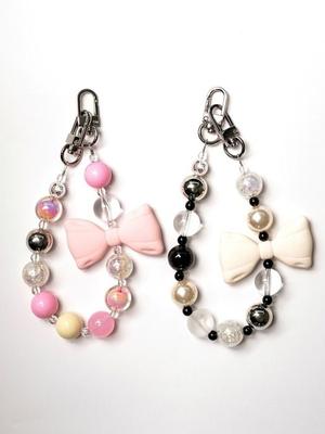 BONBEAU Mellow große Schleife Kugel Handschlaufe Mellow große Schleife Perlen Handy-Taschenriemen