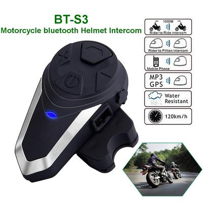 BT-S3SN אוזניות אינטרקום לאופנוע בלוטות' BTS3 מערכת תקשורת לאופנוע עם רדיו FM ל-3 רוכבים