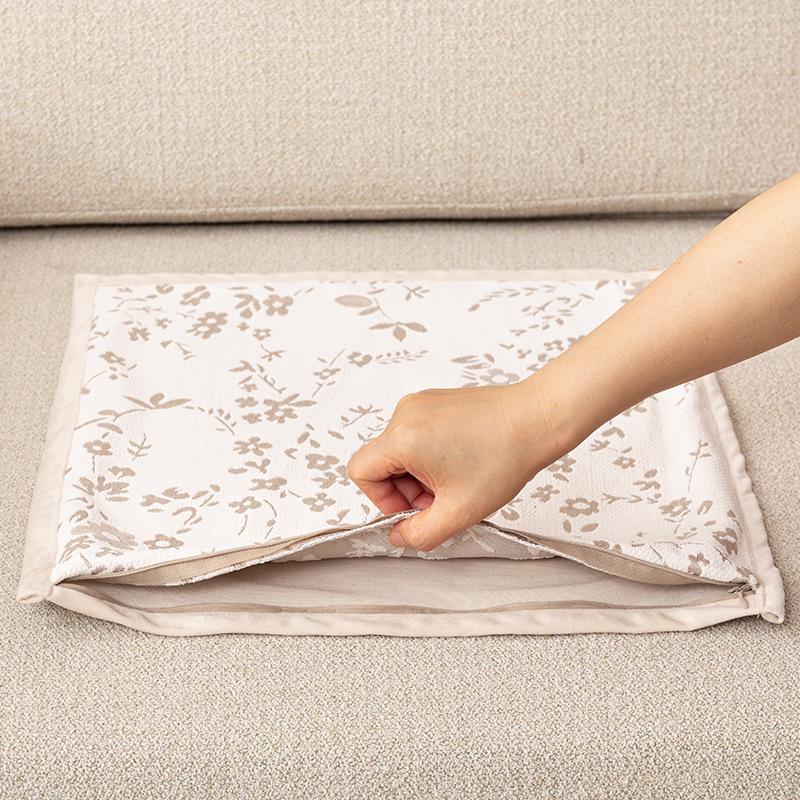 Blue Chenille Sofa Pillowcase - Modern Minimalist Cushion for Living Room, Bedside, or Bed Backrest