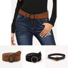 Womens Faux Leather Belt With Round Buckle Perfect For Work And Casual Outfits