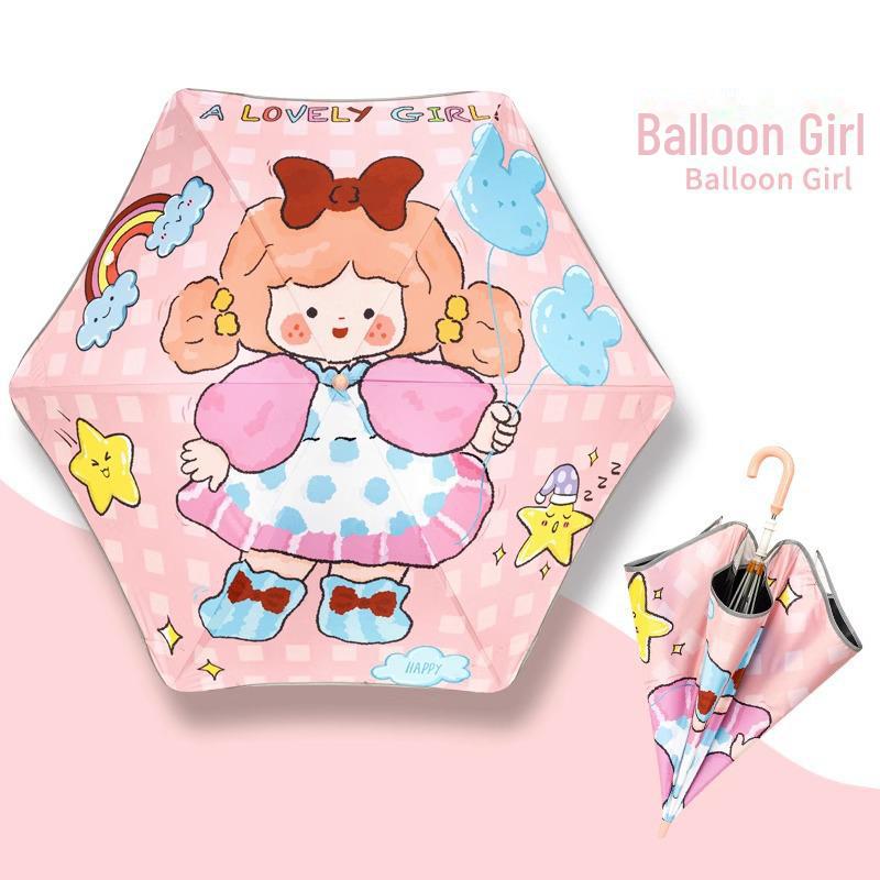 

Детский безопасный закругленный угловой противооткатный зонт для школы, стильный автоматический солнечный зонт для мальчиков