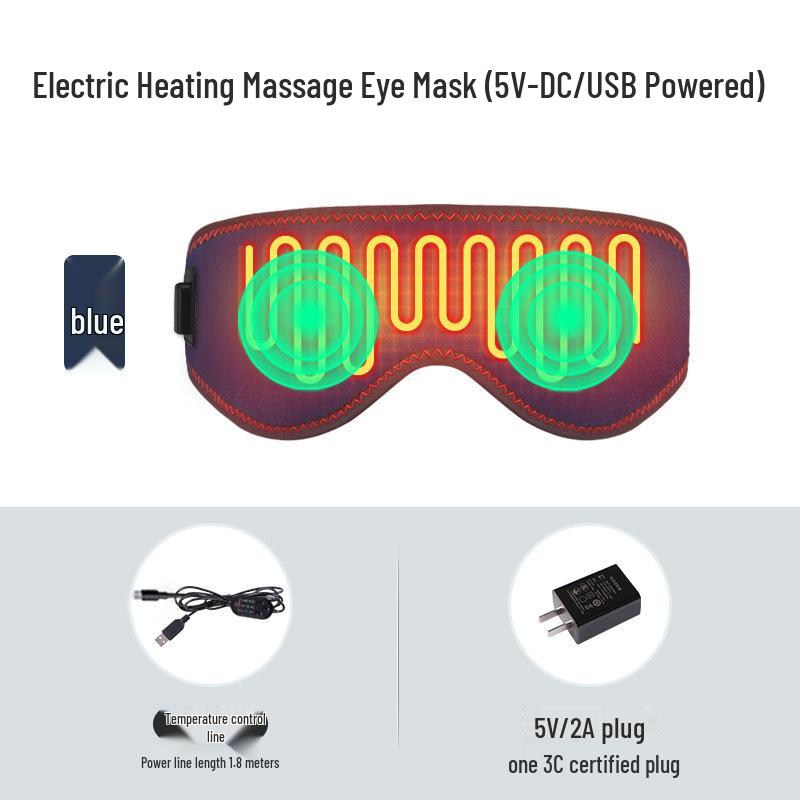 USB Far-Infrared Heating Eye Massager: Relieve Eye Fatigue, Promote Sleep with Electric Heat and Shading.