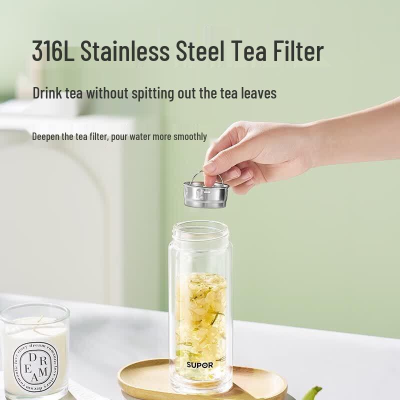 Supor Double-Layer Heat-Resistant Glass Cup