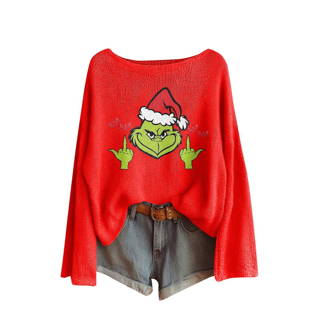 Women's Fashion Long Sleeve Christmas Snowman Snowflake Print Jacket Cardigan