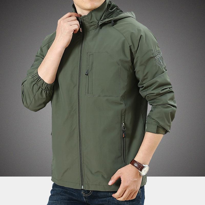 Charge Quick-Drying Men's Large Size Casual Outdoor Sportswear Jacket Spring and Autumn Medium and Long Jacket