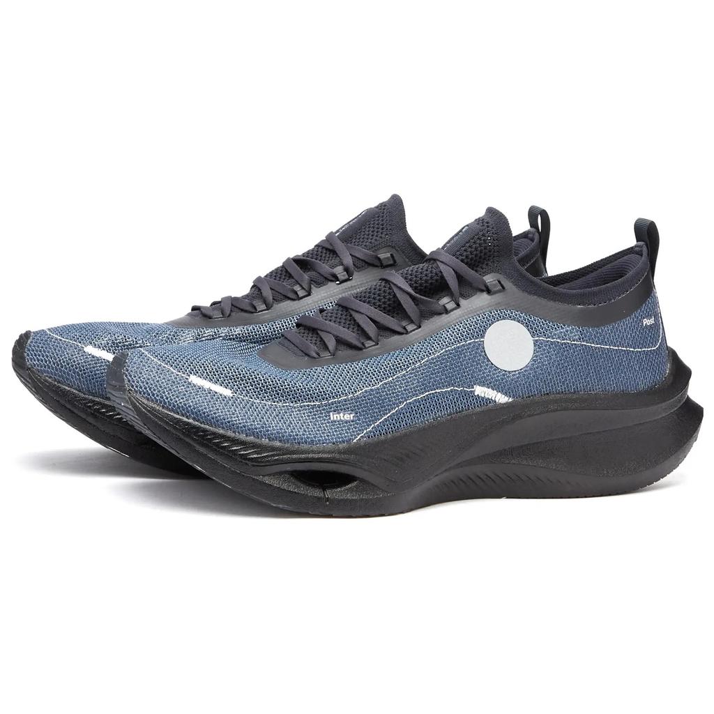 New SOULLAND x LiNing Feidian 3 Ultra Cushioning Anti Slip And Wear Resistant Low Top Running Shoes Unisex Dark Blue ARMT041-1