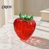 Stress Relief Gadget Clear Strawberry Ball Toy, Giant Red Pink Squeeze Fidget Toy for Relieve Stress, Fake Fruit Sensory Decompression