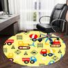 1PC construction vehicles Non-Slip Floor Round carpet, Office, family, bedroom, Large Area Rug Indoor Rugs, Vibrant Colors-Z0464