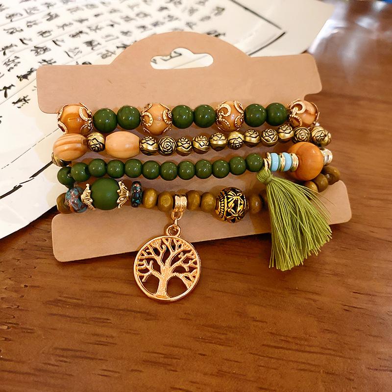 

Fashion Retro Boho Multilayer Wood Beaded Bracelet Fairy Beads Spirit Tree Women Bracelet Jewelry Gift Women s Jewelry Gifts