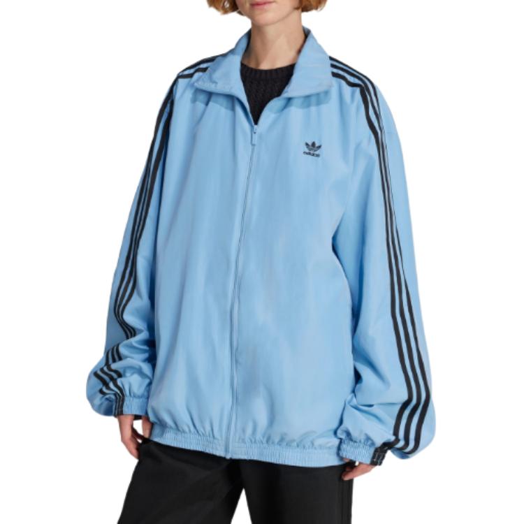Adidas Originals Loose Fit Stand Collar Zip Long Sleeve Jacket Women jackets JY2638