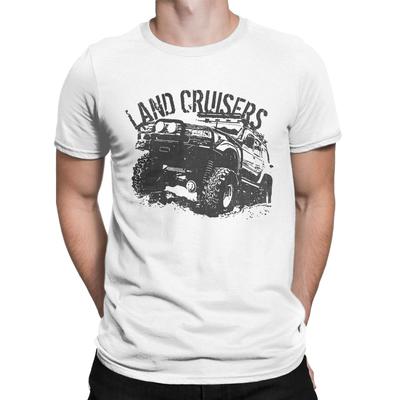 Land Car Cruiser J80 Road T-Shirt Męska Koszulka Vintage Seria 80 Bawełniana Koszulka Vintage Okrągły Dekolt Krótki Rękaw T-Shirt Nowość Topy