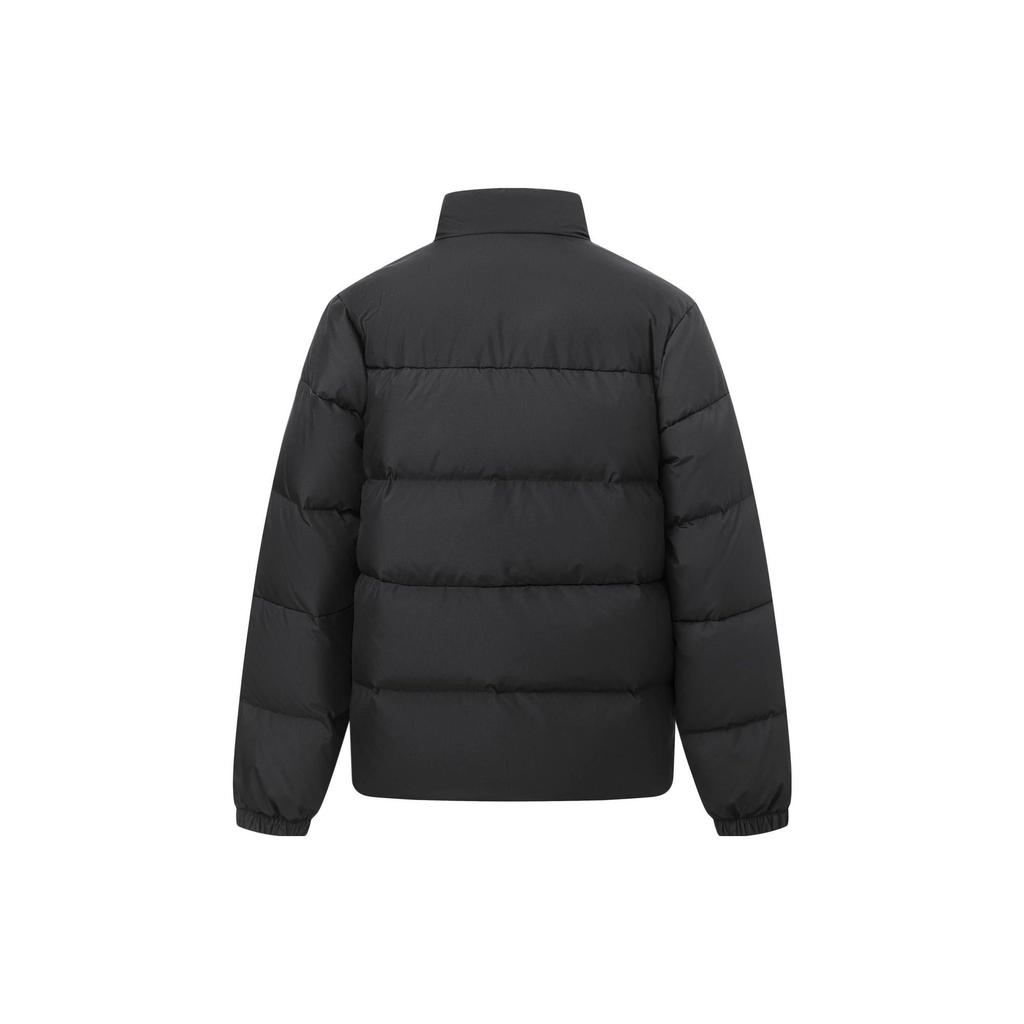 Li Ning Solid Color Short Stand Collar Down Jacket Men Outerwear Black AYMT063-1