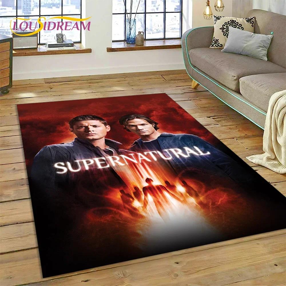 SPN Newest Supernatural Dean Sam 3D Carpet Rug for Bedroom Living Room Home Sofa Decoration,Children Game Large Decor Floor Mat