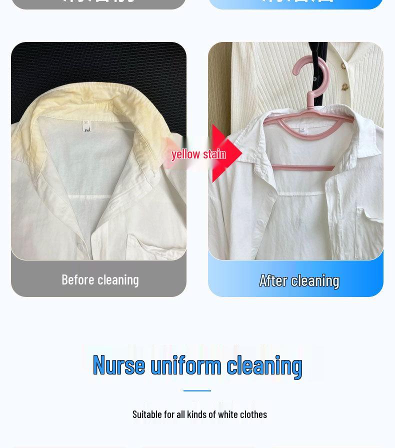 White Coat Detergent: Stain Remover for Uniforms – Removes Medicine & Ink Stains, Cleans & Whitens In One Soak