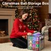 64-Grid Portable Ornament Divider with Handles & Compartments Foldable Storage Container Protect Delicate Balls & Decorations