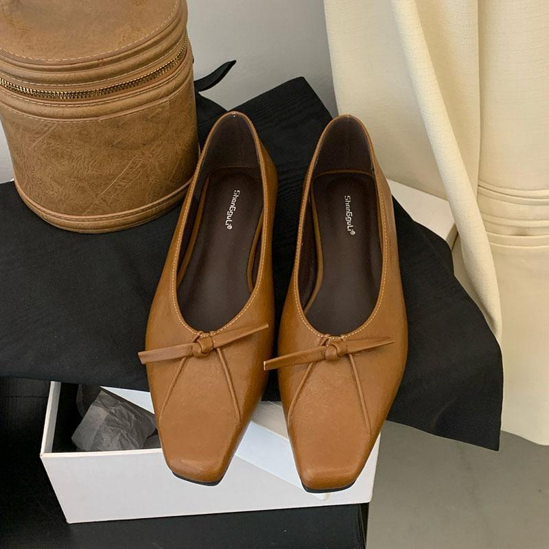 Fashion Luxury Fashion Butterfly-Knot Women Flats With Shoes Casual Female Soft Footwear Shallow Ladies Flats Slip On Shoes