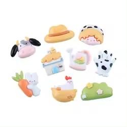 Hot Sale Happy Farm Garden Design Flatback Resin Bow Charms Artifical Style Accessories for Girls